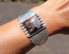 Navajo Bracelet Sterling Petrified Wood Women size 6 Native Jewelry NA Signed picture