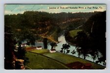 High Bridge KY-Kentucky, Junction of Dicks and Kentucky Rivers, Vintage Postcard picture