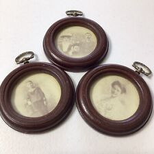 Vintage Miniature Round Wood Frames 3 1/4