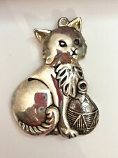 Vintage Gorham Cat Christmas Ornaments - Set of 3 Silver Plated Kittens picture