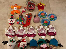 Vintage Handmade Christmas Ornaments Lot Of 22 OOAK All Excellent Condition picture
