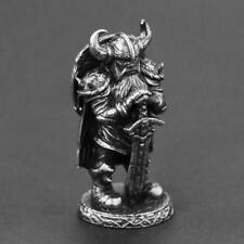 White Copper Viking Swordsman Figurines Miniatures Metal Brass Solider Model picture