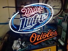Original Official Licensed Orioles MLB Neon Miller Lite Sign Baseball RARE  picture