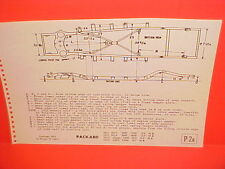 1951 1952 1953 PACKARD CLIPPER 200 250 300 PATRICIAN 400 FRAME DIMENSION CHART picture