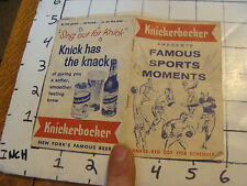 Knickerbocker--1958 YANKEE-RED SOX SCHEDUE plus famous sports moments etc picture