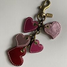 Coach pink red heart bag charm picture