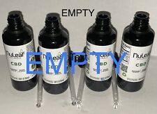 Lot Of 4 Empty Violet Glass Nuleaf Naturals Miron bottles Clean Dropper Look picture