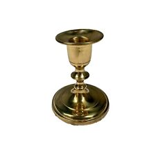 Vintage  Solid Brass Candlestick Holder 4 inch granny core MCM - Gold tone picture