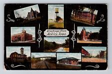 Ackley IA-Iowa, Montage Multi-View Greeting, Train Depot Vintage c1910 Postcard picture