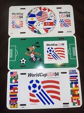 Set Of 3 1994 World Cup FIFA Plastic/Vinyl Front Booster License Plate Sign USA picture