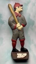 Antique Cast Iron Baseball Player Doorstop Inscribed O.C.F. 1912 picture