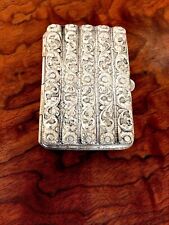 Superb Heavy Gauge Asian/Middle Eastern Silver Hinged Cheroot Case: No Monogram picture