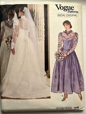 Vintage 80s Vogue Pattern 1248, Bridal Wedding Gown Dress size 16 Sheer Princess picture