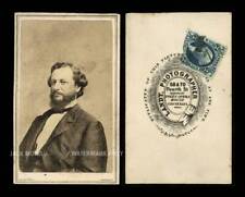Rare Political Photo Copperhead Leader George H. Pendelton / Tax Stamp 1800s CDV picture