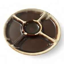 Brown Drip Divided Lazy Susan Veggie Relish Platter & Chip Bowl picture