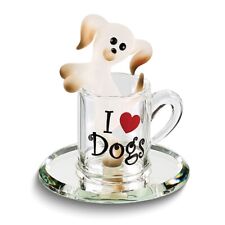 Pup In A Cup Glass Figurine picture