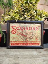 Vintage Scissors Cigarettes W.D & H.O Wills Advertisement Litho Tin Box Framed picture