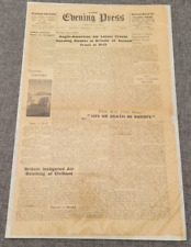 GUERNSEY EVENING PRESS WW2 AIR LOSSES CREATE DOUBTS 7TH JUL 1943 NEWSPAPER picture