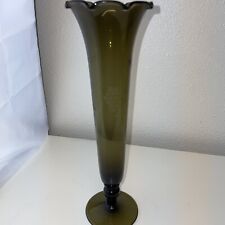 Vintage INARCO Etched glass Grapes & Leaves Bud Flower Vase picture