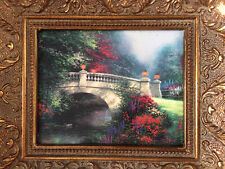 T Kinkade Romantic Bridges Lightpost Publishing 1995 Library Print 8 X 7” Canvas picture