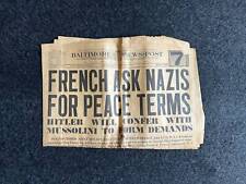 1940 WW2 French Surrender to Germany - Paris Falls World War 2 Memorabilia and  picture
