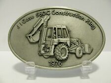*Case Construction King 580C Loader Backhoe Tractor Pewter Belt Buckle 1976 1975 picture