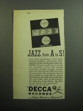 1957 Decca Records Album Ad - Leonard Feather's Encyclopedia of Jazz on Records picture