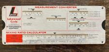 LAKEWOOD CYCLES IND. '74 Slide Calculator - Measurement/Mixing Ratio/Lap Speed + picture