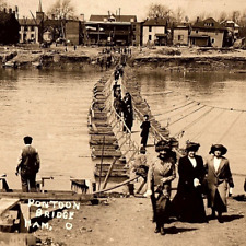c.1913 Pontoon Bridge Over Great Miami River Flood Damage RPPC Hamilton Ohio picture