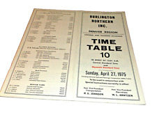 APRIL 1975 BURLINGTON NORTHERN DENVER REGION EMPLOYEE TIMETABLE  #10 picture