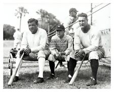 BABE RUTH, MILLER HUGGINS, AND LOU GEHRIG NEW YORK YANKEES BASEBALL 8X10 PHOTO picture