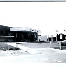 c1960s Oelwein, IA RPPC City Hall Early Real Photo Postcard Fire Department A102 picture