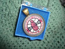 Chicago Cubs W/S Champions Baseball Charm Medallion, Antique Brass. picture