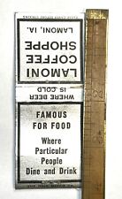 Rare Lamoni Iowa Coffee Shop Early Advertising Matchbook 1930s Restaurant Bar IA picture