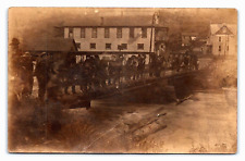 GORMANIA West Virginia RPPC ~ Pre US 50 ~ Town folk on old BRIDGE picture