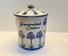 Louisville Stoneware Kentucky Pottery GRANDMOTHER'S COOKIES Flower Cookie Jar picture