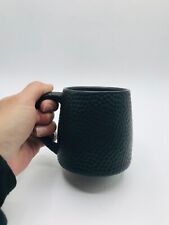Starbucks 2014 Travel Mug Black Ceramic Hammered Textured 14oz picture