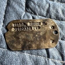 WWII WW2 World War 2 Dog Tag Ervin Wells T56 picture