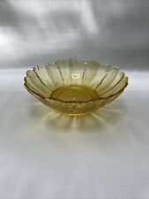 VTG Anchor Hocking Flower Amber Glass Candy 1960s Dish Trinket Soup Bowl 6.25 in picture