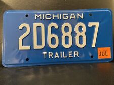 2003 Michigan Trailer License Plate # 2D6887 picture