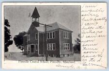 1911 PITTSVILLE MARYLAND MD CENTRAL SCHOOL TO SALISBURY C HEARNE POSTCARD picture