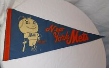 Vintage MLB 1960's New York Mets MR. MET Full Size Pennant Shea Stadium picture