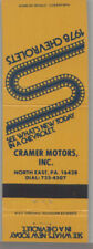 Matchbook Cover - 1978 Chevrolet Dealer - Cramer Motors North East, PA picture