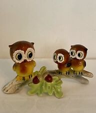 Vintage Josef Originals 3 Owls on a Branch Mama Babies Japan Repair on Branch picture