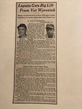 Stan Lopata Johnny Wyrostek Phillies 1954 Sporting News Baseball 4X10 Panel picture