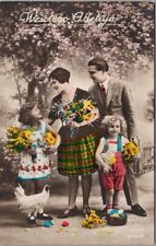 c1920s Polish EASTER Photo RPPC Postcard Family Scene 