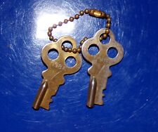Pair of Vintage Unmarked Excelsior Trunk, Luggage or Chest Keys #5986 picture