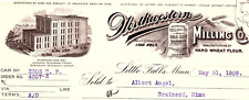1909 LITTLE FALLS MINNESOTA NORTHWESTERN MILLING CO FLOUR BILLHEAD INVOICE Z657 picture
