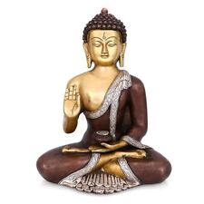 MULTI STORE ENTERPRISES Brass Lord Buddha Idol, 12.5 Inches Height, picture