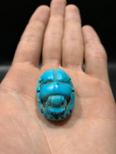 Unique Egyptian Handmade Scarab of  Turquoise gemstone - Amazing Inscriptions picture